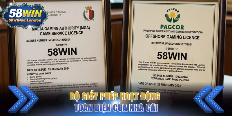 Bộ giấy phép hoạt động toàn diện của nhà cái