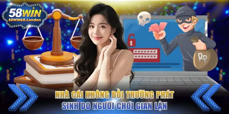 Nhà cái không bồi thường các phát sinh do người chơi gian lận